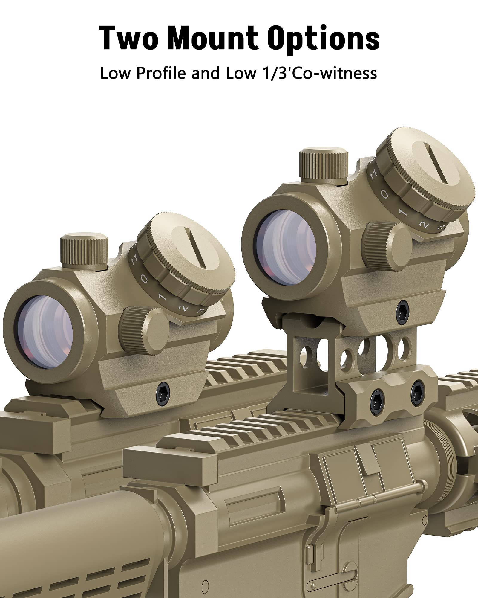 MidTen 2MOA Red Dot Sight 1x25mm Reflex Sight Waterproof